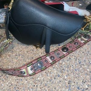 Black Leather Saddle bag